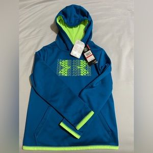 Under Armour NWT XS boys blue/lime green hoodie